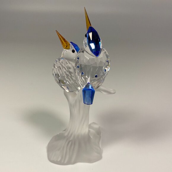 Swarovski Crystal Blue Malachite Kingfishers Figurine 623323 Mint Condition - Picture 4 of 9